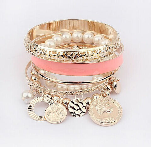 Fashion Elegance ~ Multilayer Charm and Bangles Bracelet